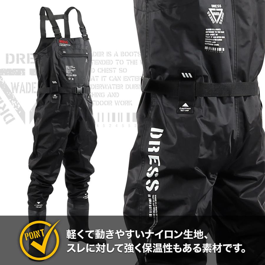 DRESS チェストハイウェーダーエアボーン ワイド 胴付長靴 CHEST HIGH WADER AIRBORNE WIDE(ラジアルソール)【ブラック】｜f-dress｜05