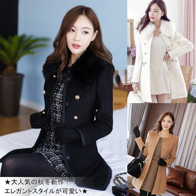 ミディアム丈ウールコート ファー付コート トレンチコート ダブルコート レディース アウター コート ジャケット ファー襟 フェイクファー Dzt7 Ffs 通販 Yahoo ショッピング