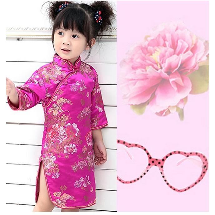チャイナドレス チャイナ服 チャイナワンピース キッズ 7分袖 刺繍 牡丹柄 中華風 女の子 子供用 可愛い コスプレ ステージ衣装 Dzt904 Ffs 通販 Yahoo ショッピング