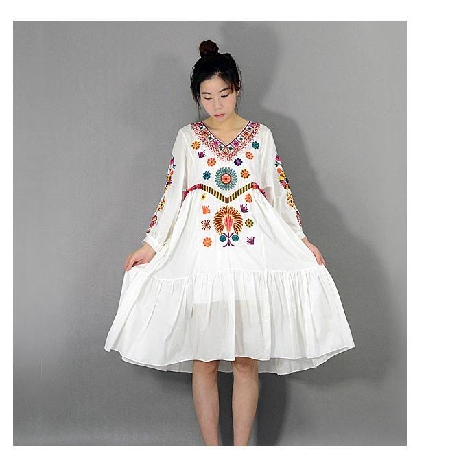 楽天市場 エスニックワンピース ロング 長袖ワンピース 刺繍ワンピース ｖネックワンピース フリル裾 ボヘミアン風ワンピース 浜辺ワンピース Tpz1867 Ffs 通販 Yahoo ショッピング 開店祝い Www Skylanceronline Com