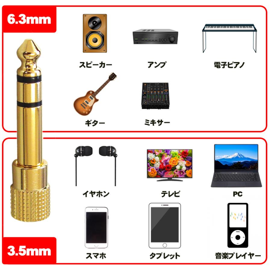 【フジパーツ出荷】変換アダプタ 3.5mmステレオミニプラグ→6.3mmステレオ標準プラグ変換プラグ AC-666-fujiparts｜f-fact｜04