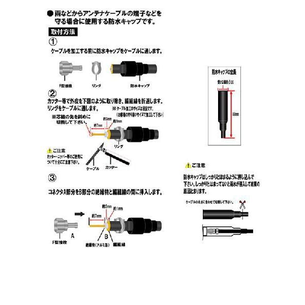 富士パーツ商会 防水キャップ5個セット （地デジ・BS・CS）対応 直径
