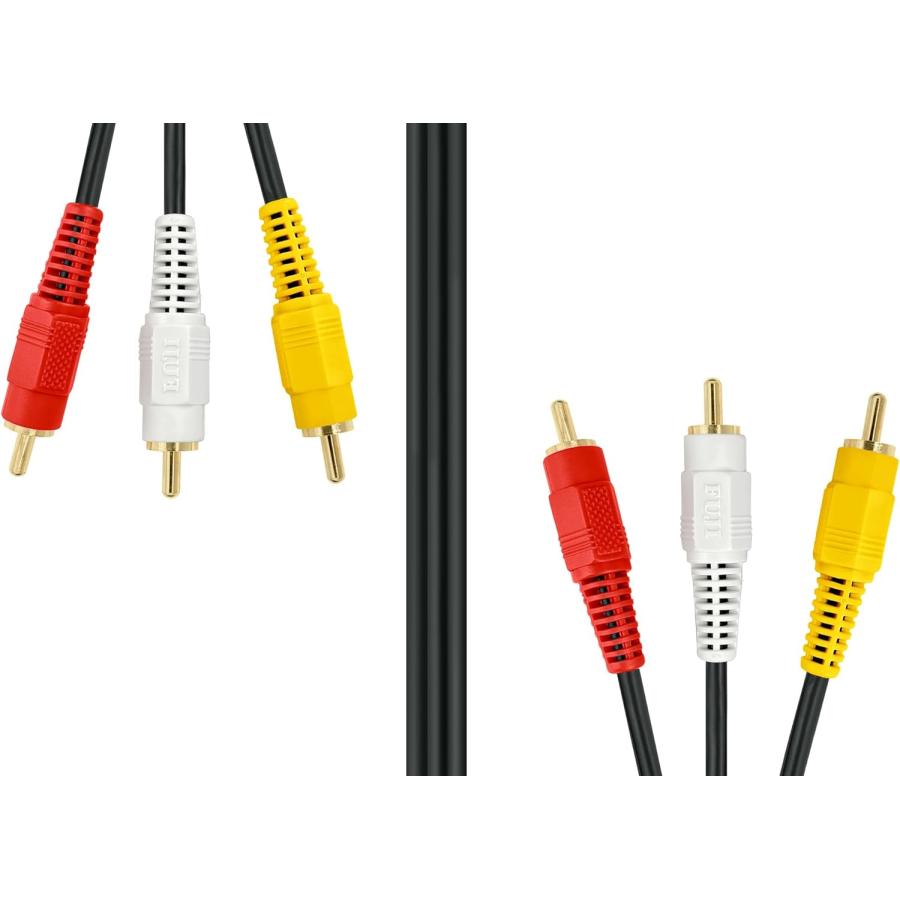 富士パーツ商会 RCAピンケーブル 赤白黄 映像音声ケーブル 3ピンコード
