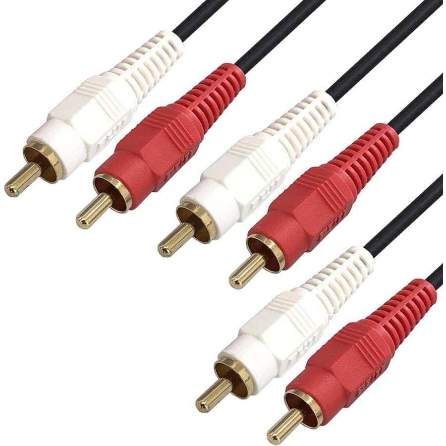 富士パーツ商会 RCA 2分配ケーブル 2m オーディオケーブル 赤白