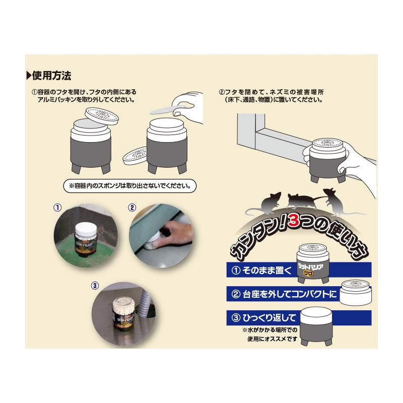 ユタカメイク ねずみ撃退 ねずみ忌避剤 ラットバリアプロ 12個セット 日本製 ネズミ駆除 対策 RAT-700-12Pの画像