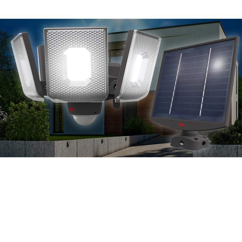 RITEX/ムサシ]【太陽光＋USB充電】7.5W×4灯省エネ 節電 屋外