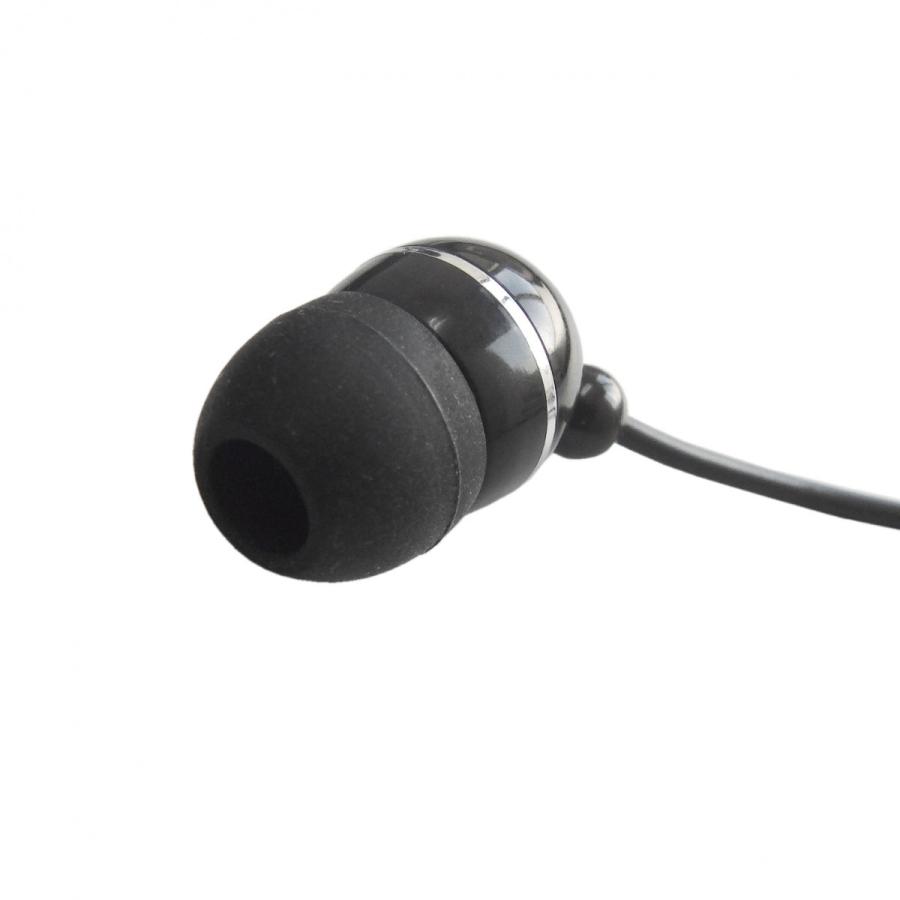 ダイナミック密閉型 カナル型 ステレオ 片耳 イヤホン 1m (ブラック 