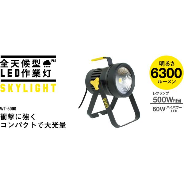 RITEX ハロゲン作業灯 全天候型LED投光器スカイライト60W WT-5000｜f-fact｜02