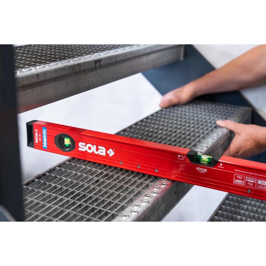 SOLA ソラ マグネティック アルミボックス水平器 全長60cm RedM 3 60