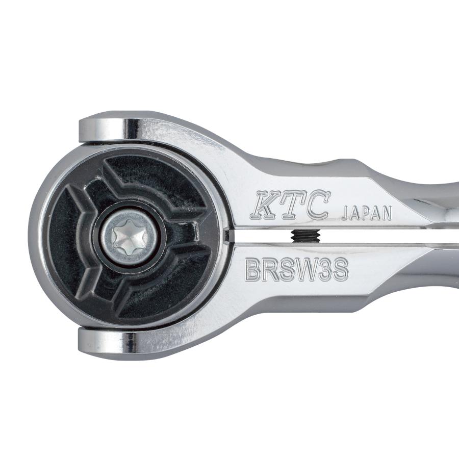 KTC ケーティーシー ラチェットハンドル BRSW3S 9.5sq.ショートスイベルラチェットハンドル | KTCツール