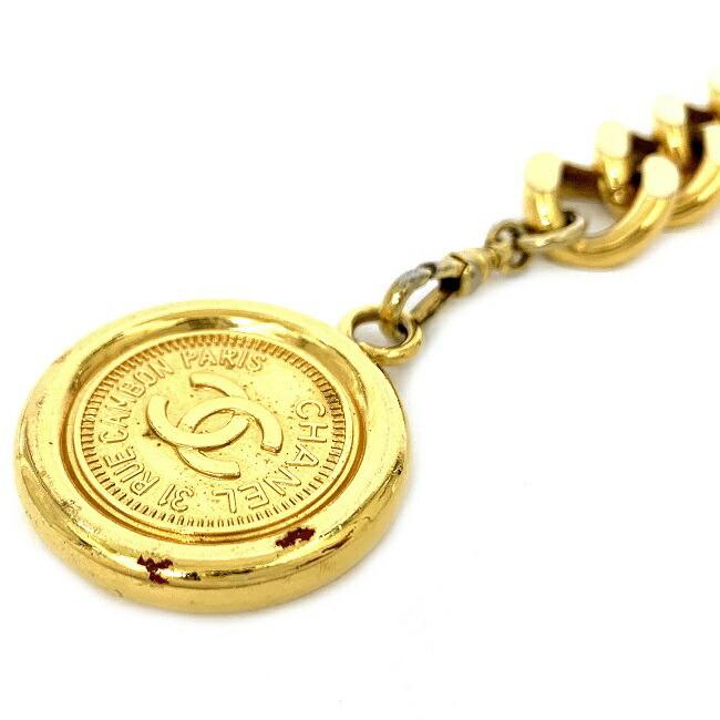 CHANEL シャネル ロゴ チェーン ベルト コイン GP ゴールド 美品 CHANEL シャネル チェーン ベルト ゴールド ココマーク コイン