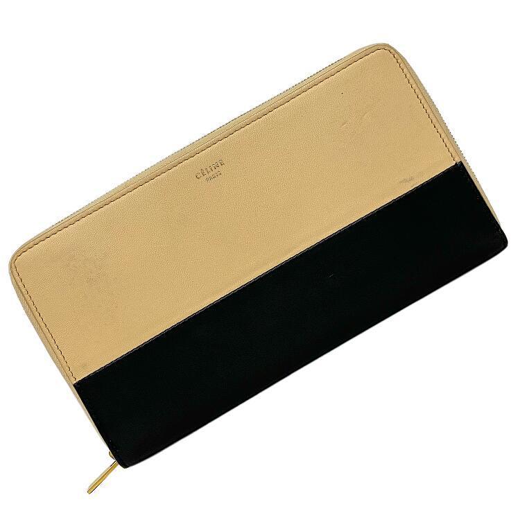 CELINE レザー財布 CELINE(セリーヌ) Croco-embossed leather round zip wallet