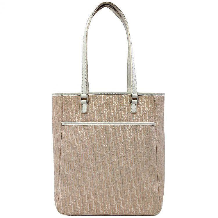 クリスチャン ディオール トートバッグ ピンク ホワイト トロッター  