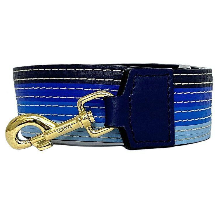 LOEWE ロエベ ショルダー ストラップ ブルー ネイビー ゴールド 美品 