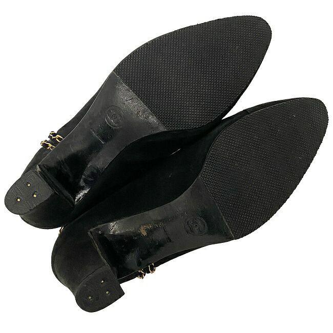 CHANELスエードショートブーツ24.5cm