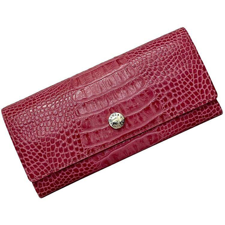 FURLA フルラ 二つ折り 長財布 ピンク 美品 レザー 中古 財布 クロコ  