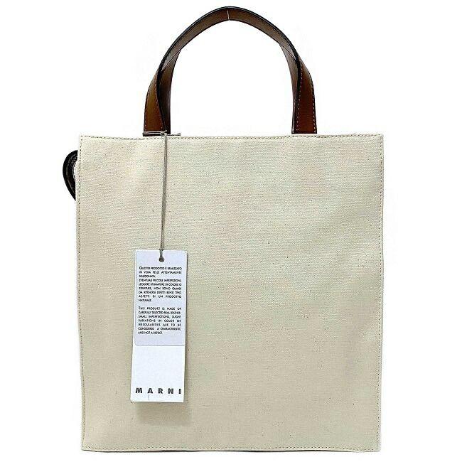 MARNI マルニ トートバッグ ナチュラル ホワイト ブラウン SHMP0068Q0 