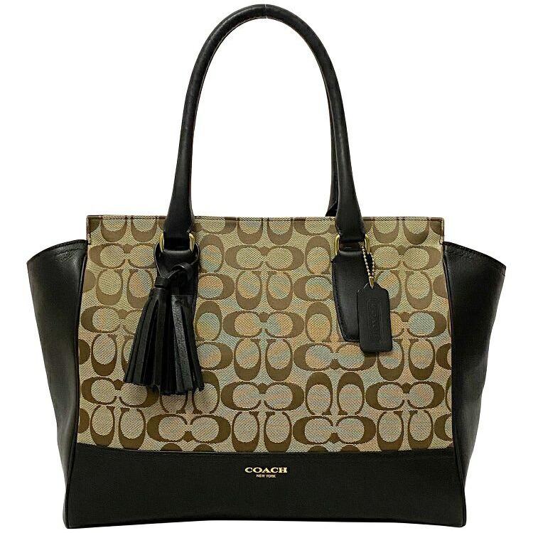 コーチ トートバッグ ブラック ベージュ ブラウン シグネチャー F25402