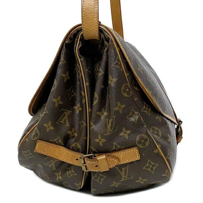 ルイヴィトン　ショルダーバッグ　ソミュール35 モノグラム　ブラウン　ヌメ革 LOUIS VUITTON ルイ ヴィトン ショルダーバッグ ソミュール 35