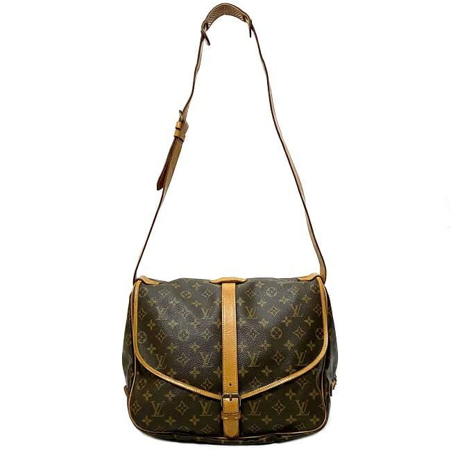 ルイヴィトン　ショルダーバッグ　ソミュール35 モノグラム　ブラウン　ヌメ革 LOUIS VUITTON ルイ ヴィトン ショルダーバッグ ソミュール 35