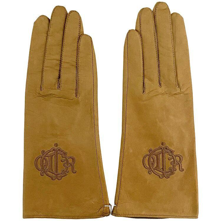 クリスチャン ディオール 手袋 ベージュ 未使用 美品 ラムレザー 中古 