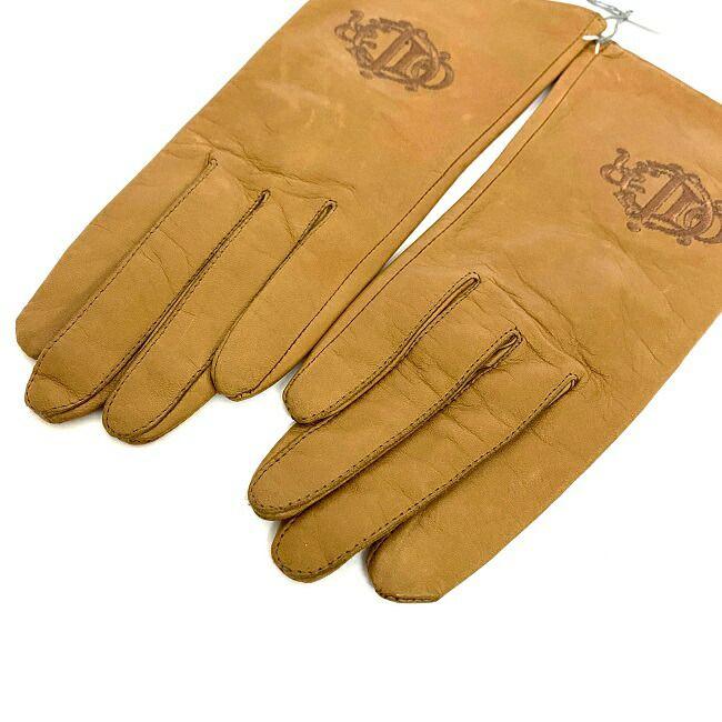 クリスチャン ディオール 手袋 ベージュ 未使用 美品 ラムレザー 中古 