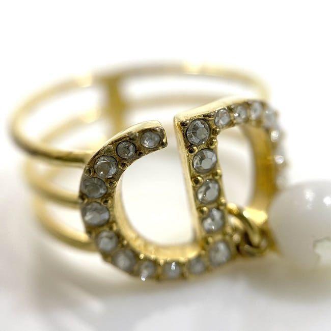 Christian Dior パール　ストーン　リング　指輪 Christian Dior クリスチャン ディオール リング ゴールド 11号 指輪