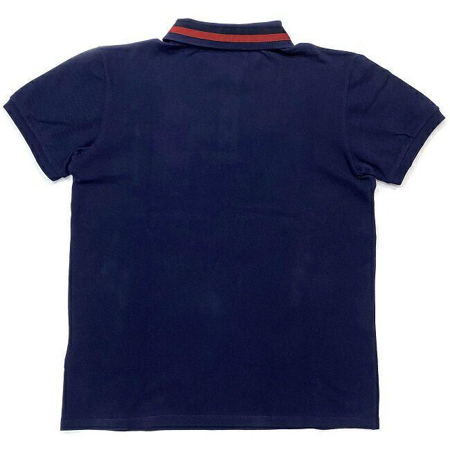 GUCCI ネイビー レッド ポロシャツ GUCCI グッチ ポロシャツ ネイビー レッド ビー 455206