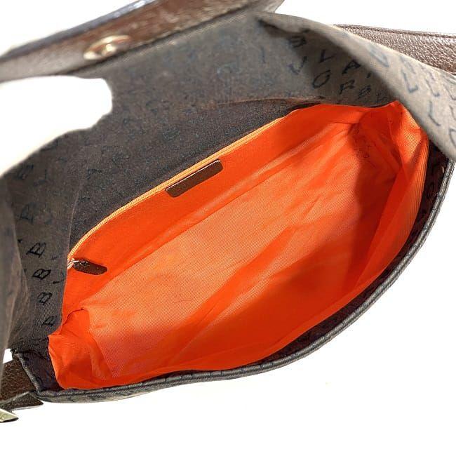 BVLGARI（ブルガリ） セミショルダー バッグ ブラウン ロゴマニア 美品