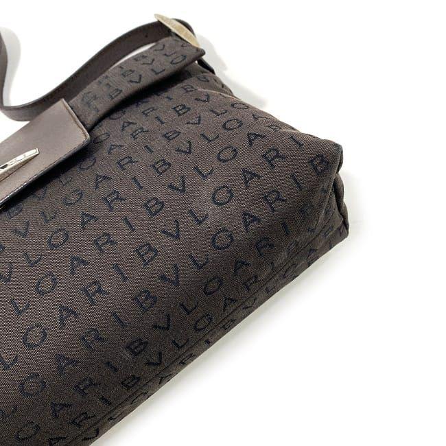 BVLGARI（ブルガリ） セミショルダー バッグ ブラウン ロゴマニア 美品