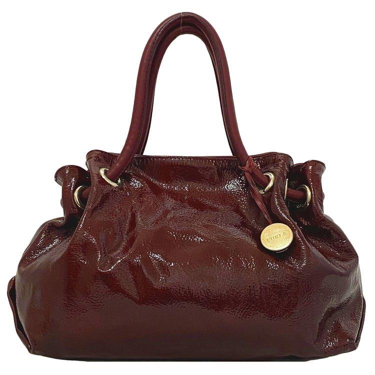FURLA赤 レザー ハンドバッグ
