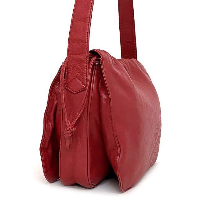 LOEWE ロエベ ショルダーバッグ レッド アナグラム 巾着 美品 ナッパ 