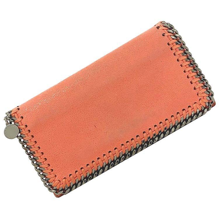 Stella McCartney ステラマッカートニー 二つ折り 長財布 サーモン 