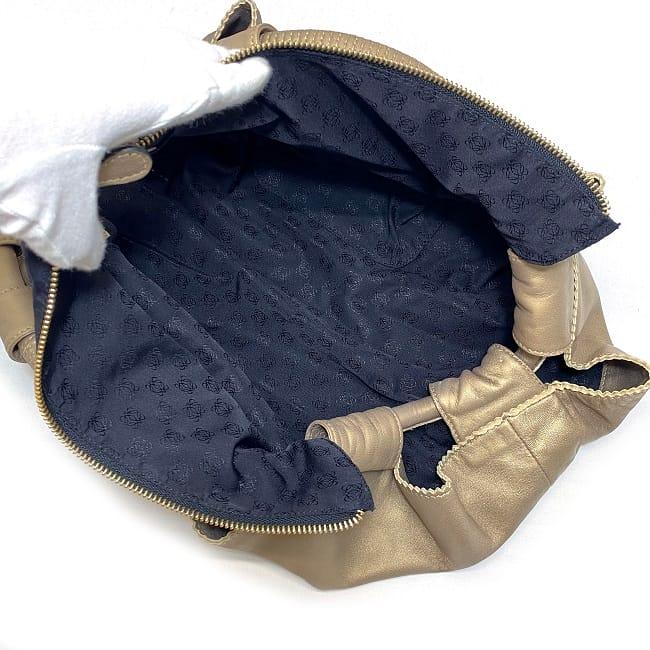 ロエベ ハンドバッグ ナッパアイレ ゴールド アナグラム 美品 レザー