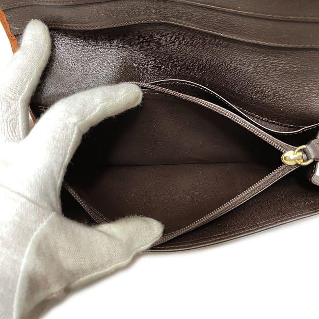 LOEWE（ロエベ） 二つ折り 長財布 オレンジ アナグラム 財布 グレイン