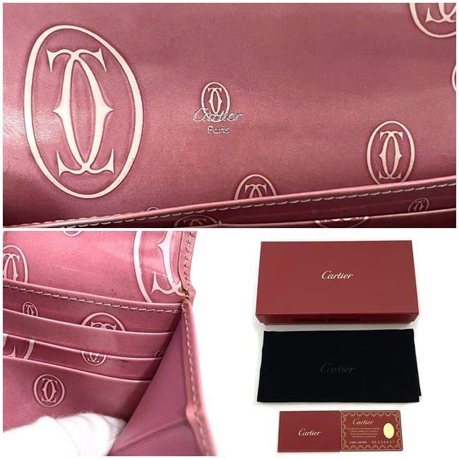 Cartier カルティエ 二つ折り 長財布 ピンク ハッピーバースデー Cartier カルティエ 二つ折り 長財布 ピンク ハッピーバースデー