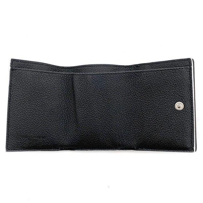 \"SAINT LAURENT\" 黒三つ折り財布 サンローラン SAINT LAURENT 財布 レザー ミニ財布 コンパクト