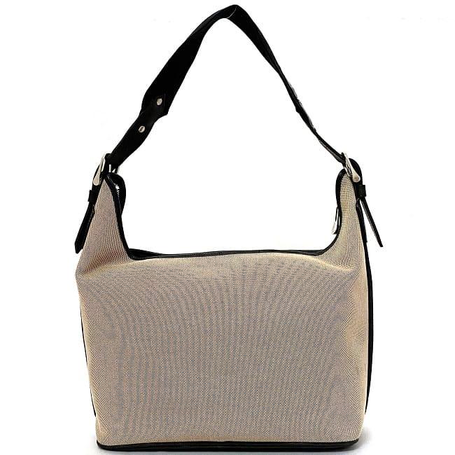 美品 バーバリー Burberry ワンショルダーバッグ ベージュ×ブラック BURBERRY バーバリー ワンショルダー バッグ ナチュラル