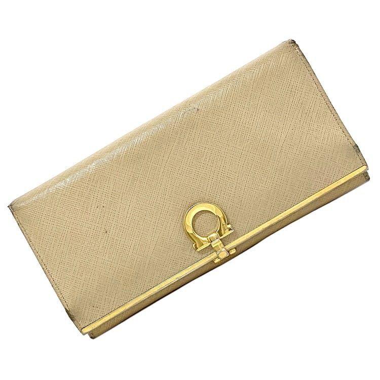 FERRAGAMO（フェラガモ） サルヴァトーレ 二つ折り 長財布 ベージュ