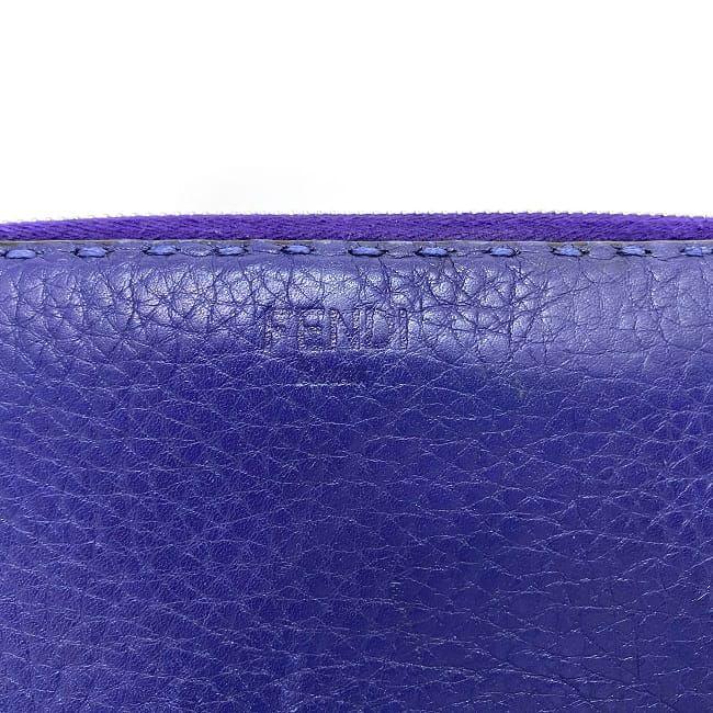 FENDI フェンディ ラウンドファスナー 長財布 ブルー セレリア FENDI フェンディ ラウンドファスナー 長財布 ブルー セレリア
