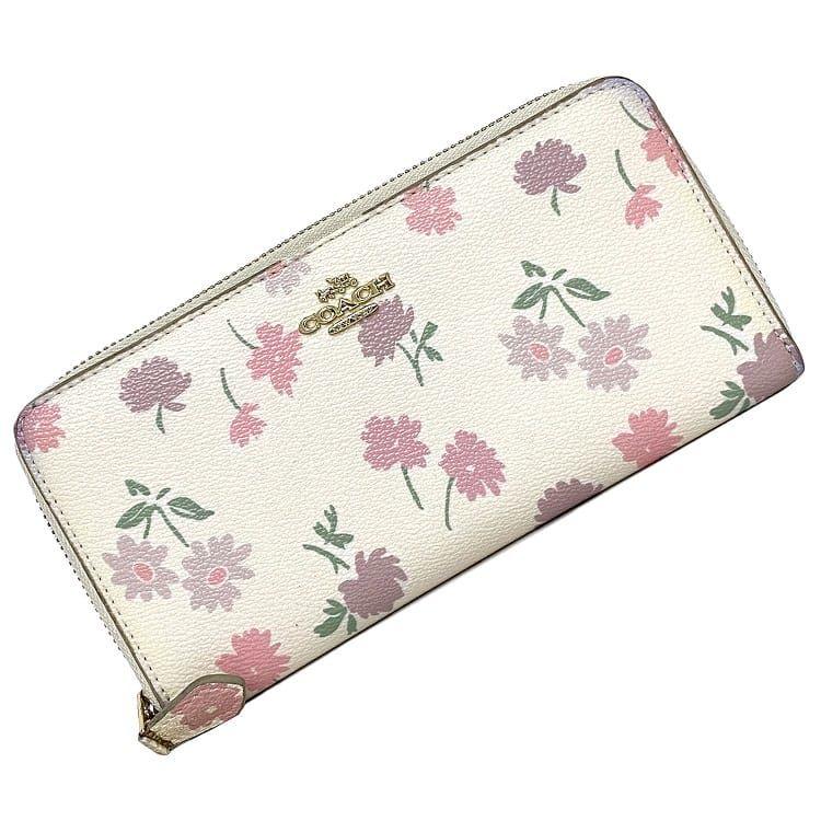 COACH コーチ ラウンド ファスナー 長財布 ホワイト マルチ COACH コーチ ラウンド ファスナー 長財布 ホワイト マルチ