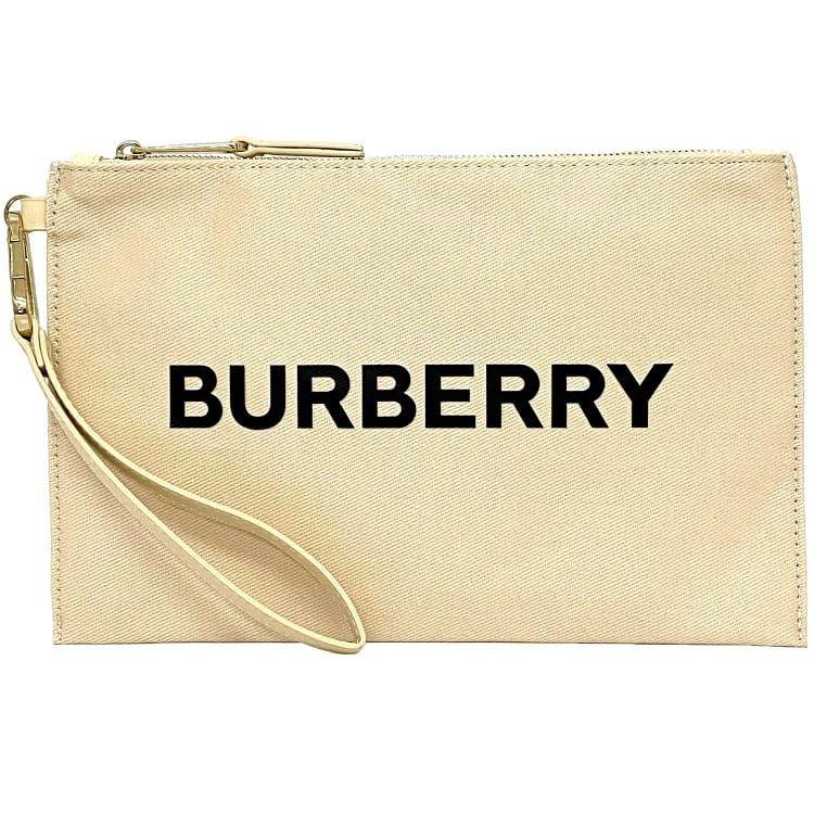 BURBERRY バーバリー クラッチバッグ クリーム ベージュ ゴールド 
