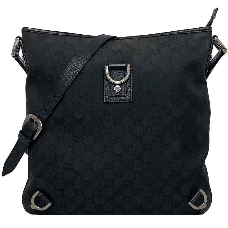 グッチ ショルダーバッグ ブラック シルバー アビー 268642 美品 斜め 