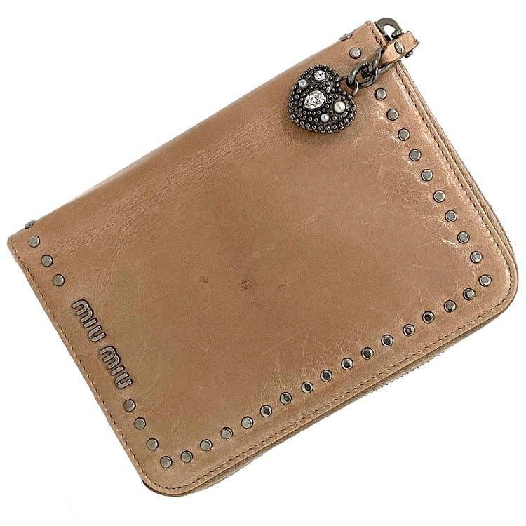 ミュウミュウ 手帳 ピンク シルバー ラインストーン 5A0129 美品  