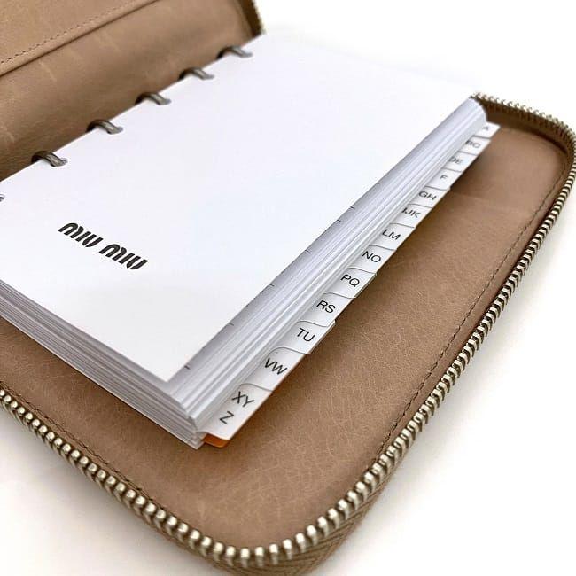 ミュウミュウ 手帳 ピンク シルバー ラインストーン 5A0129 美品  