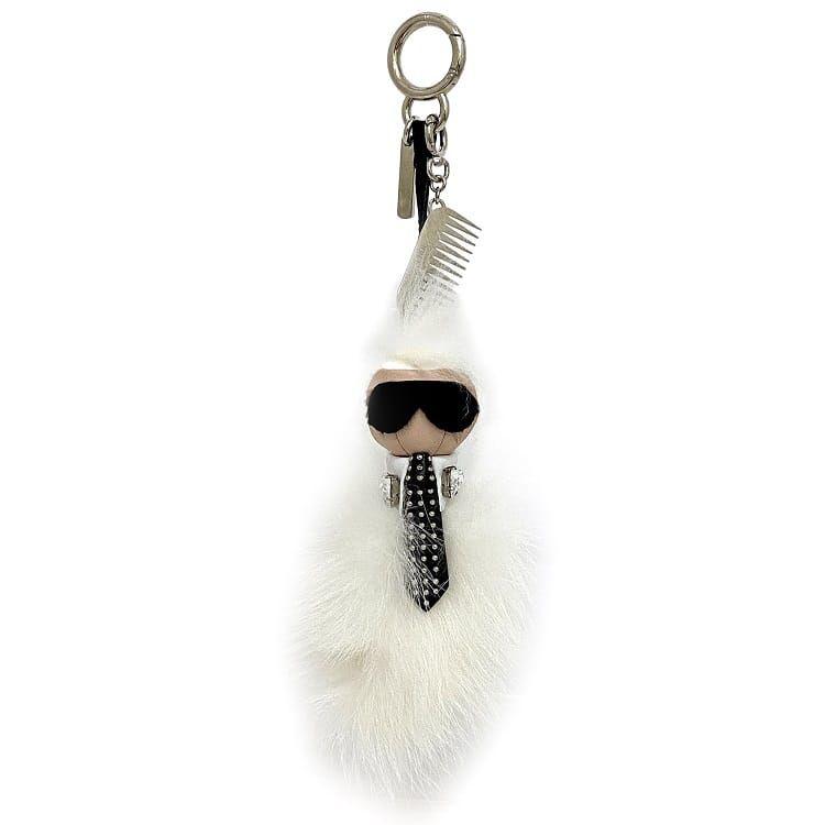 FENDI カール・ラガーフェルドファーキーホルダー オレンジ