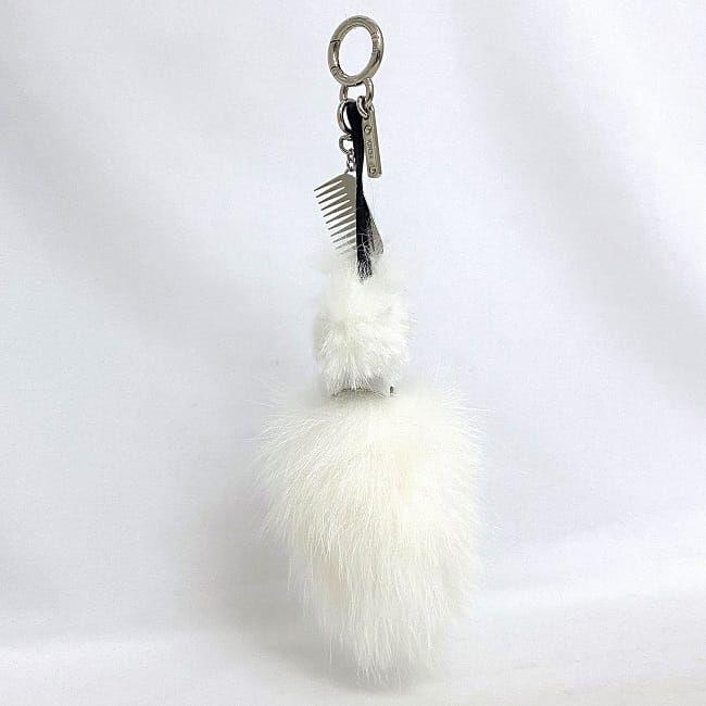 FENDI フェンディ カールラガーフェルド チャーム ホワイト ブラック  