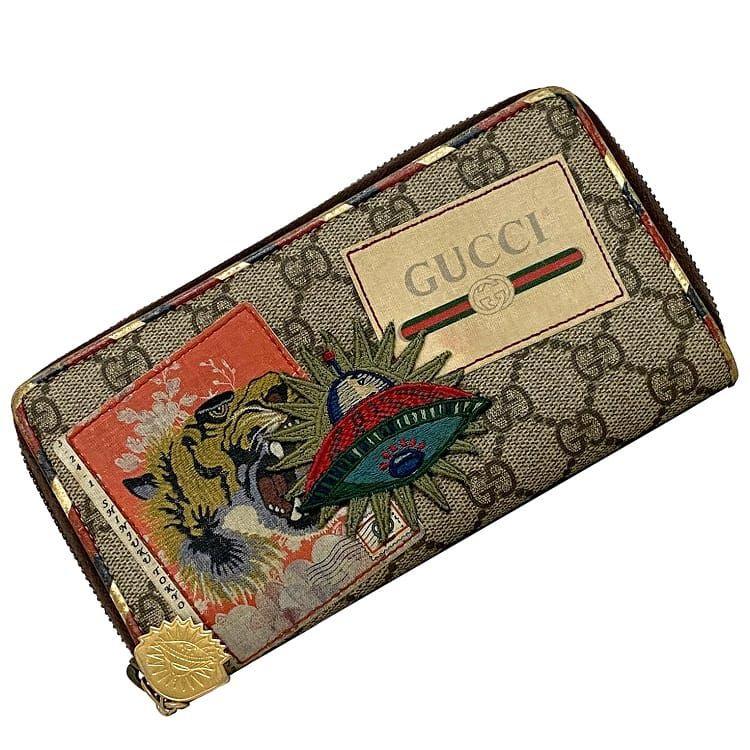 美品】GUCCIグッチ 長財布 ラウンドファスナー クーリエ GGスプリーム