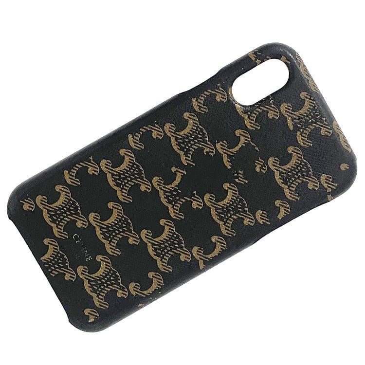 CELINE セリーヌ iPhone ケース ブラック ベージュ トリオンフ F CELINE セリーヌ iPhone ケース ブラック ベージュ トリオンフ F