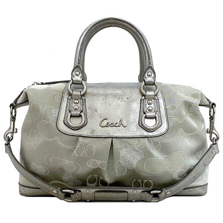 COACH コーチ トートバッグ グレー シグネチャー F18424 ハンドバッグ 